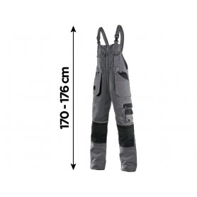 Pánske nohavice na traky ORION KRYŠTOF, 170-176cm, sivo-čierne