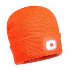 Zimná čiapka s LED svetlom, oranžová