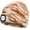 Zimná čiapka s LED svetlom, camouflage béžová