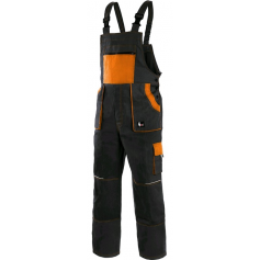 Pánske nohavice na traky CXS LUXY ROBIN, čierno-oranžové