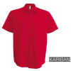 Pánska košela KARIBAN s krátkym rukávom, červená