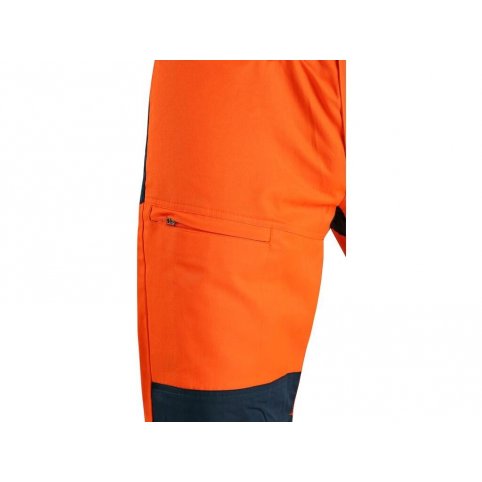 Pánske nohavice HALIFAX na traky, výstražné so sieťovinou, oranžovo-modré