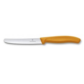 Kuchynský nôž zúbkový 11cm, oranžový