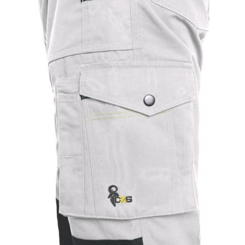 Pánske nohavice CXS STRETCH na traky, bielo-šedé