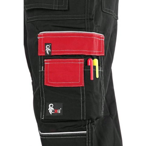 Pánske nohavice na traky ORION KRYŠTOF, čierno-červené