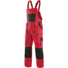 Pánske nohavice na traky CXS LUXY ROBIN, červeno-čierne