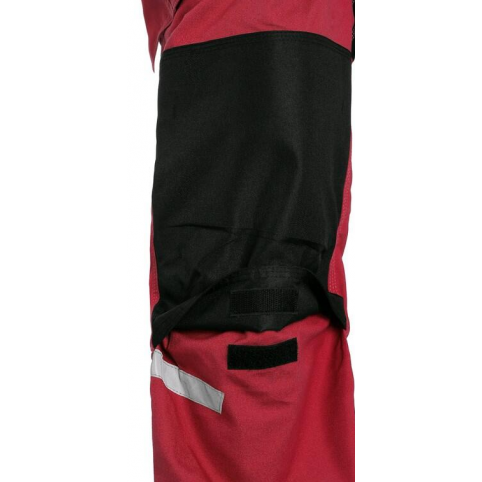 Pánske nohavice CXS STRETCH na traky, červeno-čierne