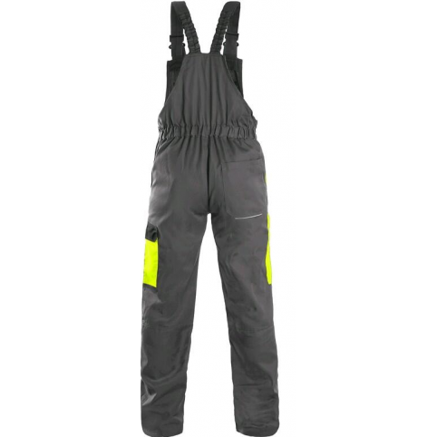 Pracovné nohavice CXS PHOENIX CRONOS na traky,sivo-žlté