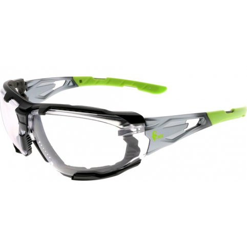 Ochranné okuliare OPSIS TIEVO, číre, čierno-zelené