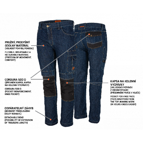 Nohavice ICARUS pracovné, jeansové