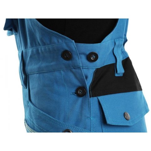 Dámske pracovné nohavice CXS STRETCH na traky, modro-čierne