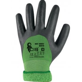 Povrstvené zimné rukavice ROXY DOUBLE WINTER, čierno-zelené