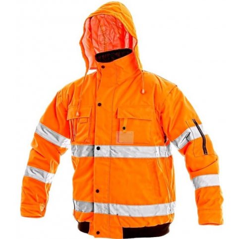 Pánska reflexná bunda LEEDS, zimná, oranžová
