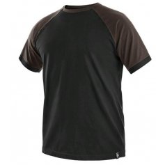 Tričko s krátkym rukávom OLIVER, čierno-hnedé (DOPREDAJ)