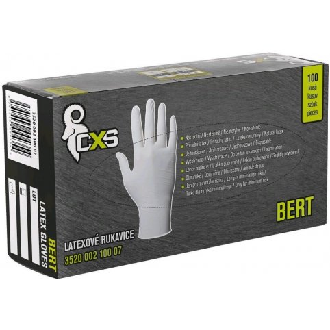 Jednorázové rukavice BERT, latexové - 100ks v balení