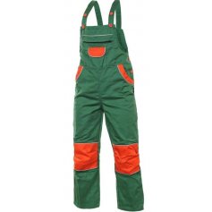 Detské nohavice na traky PINOCCHIO, zeleno-oranžové (DOPREDAJ)