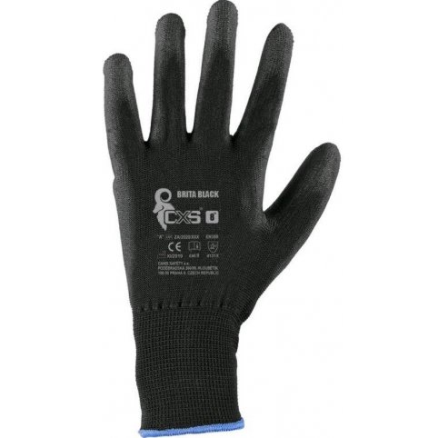 Povrstvené rukavice BRITA BLACK, BUNTING, čierne, s blistrom