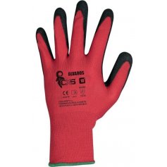Povrstvené rukavice ALVAROS, červeno-čierne