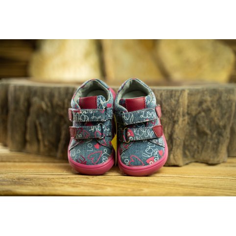 Detské barefoot topánky ROBY, sivo-ružové