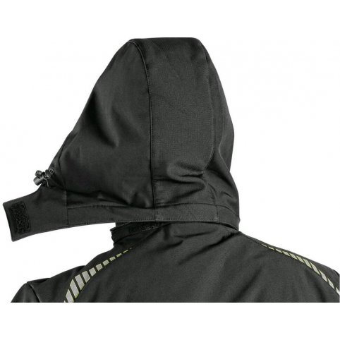 Pánska softshellová bunda NORFOLK, čierna s HV žlto/oranžovými doplnkami