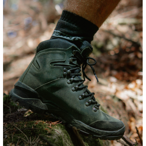 Členková trekingová obuv TERENNO HIGH celokožená, zelená