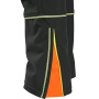 Detské zimné nohavice CXS TRENTON, čierne s HV žlto/oranžovými doplnkami