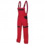 Predĺžené monterkové nohavice COOL TREND na traky, červeno-čierne