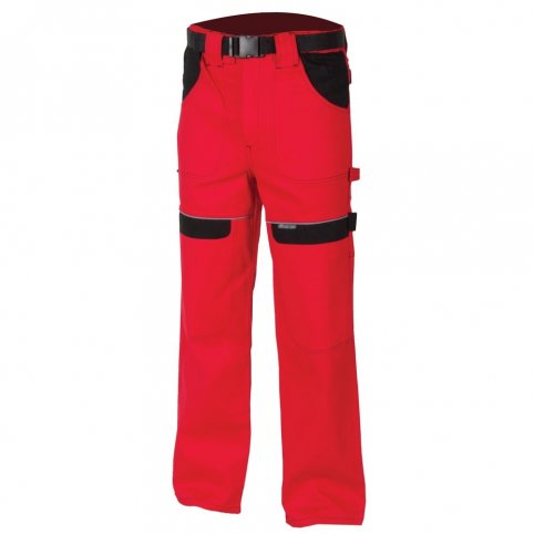 Monterkové nohavice COOL TREND, červeno-čierne