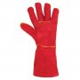 Celokožené rukavice RENE PATON, červené