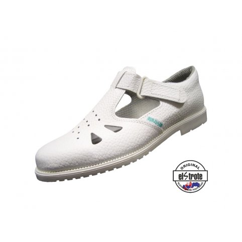 Zdravotná pracovná obuv CLASSIC, sandále - 91 500 f.10, biele